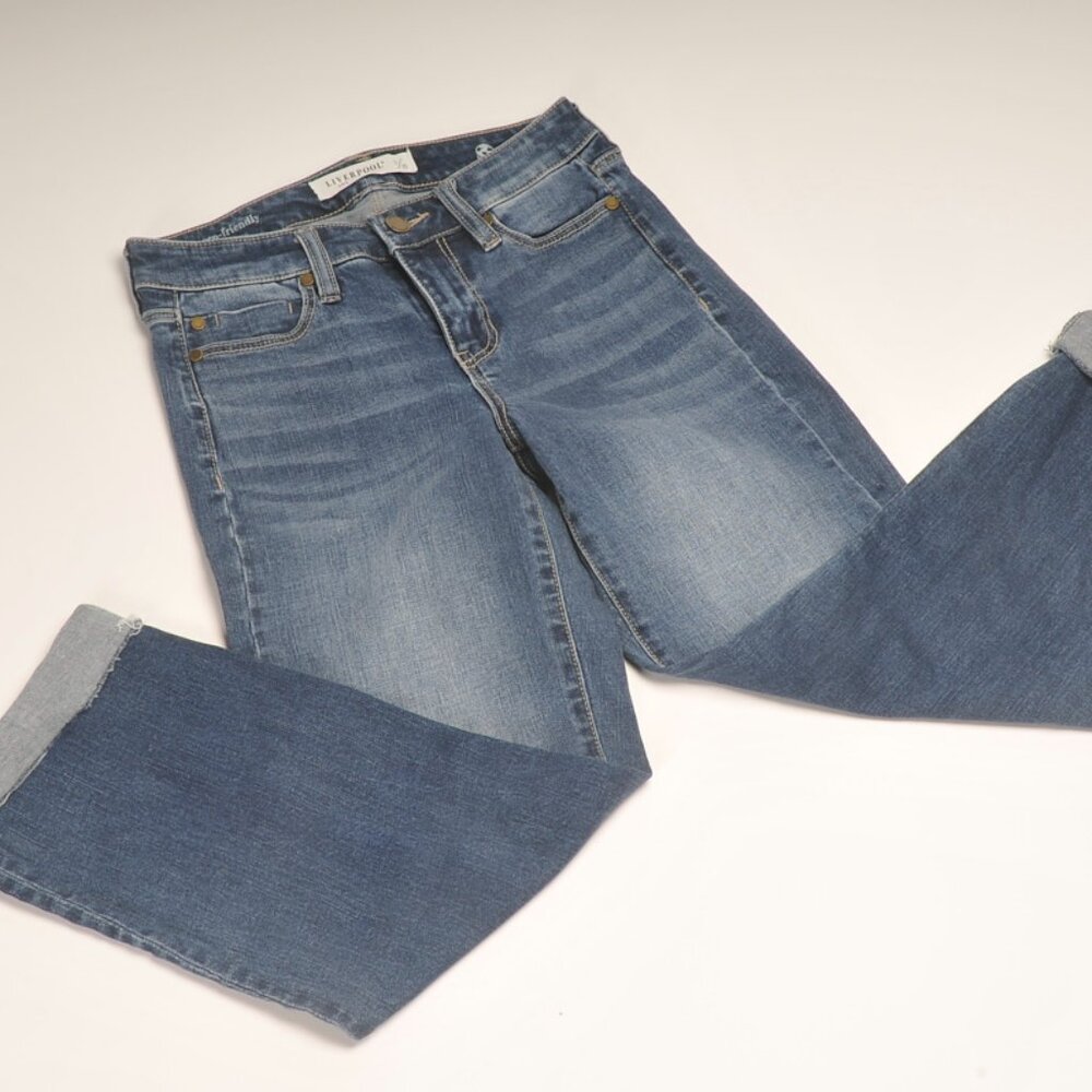 Liverpool Los Angeles Eco Friendly Raw Cuff Jean Size 0